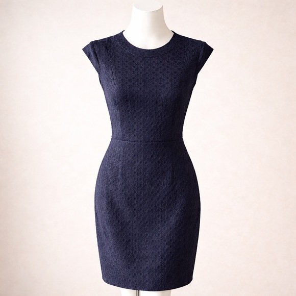 Theory Orintha Alta Textured Sheath Dress Navy Size 8